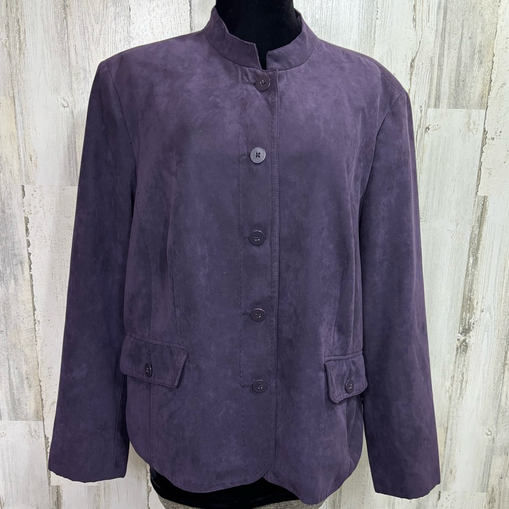 Dressbarn Purple Microsuede Blazer‎